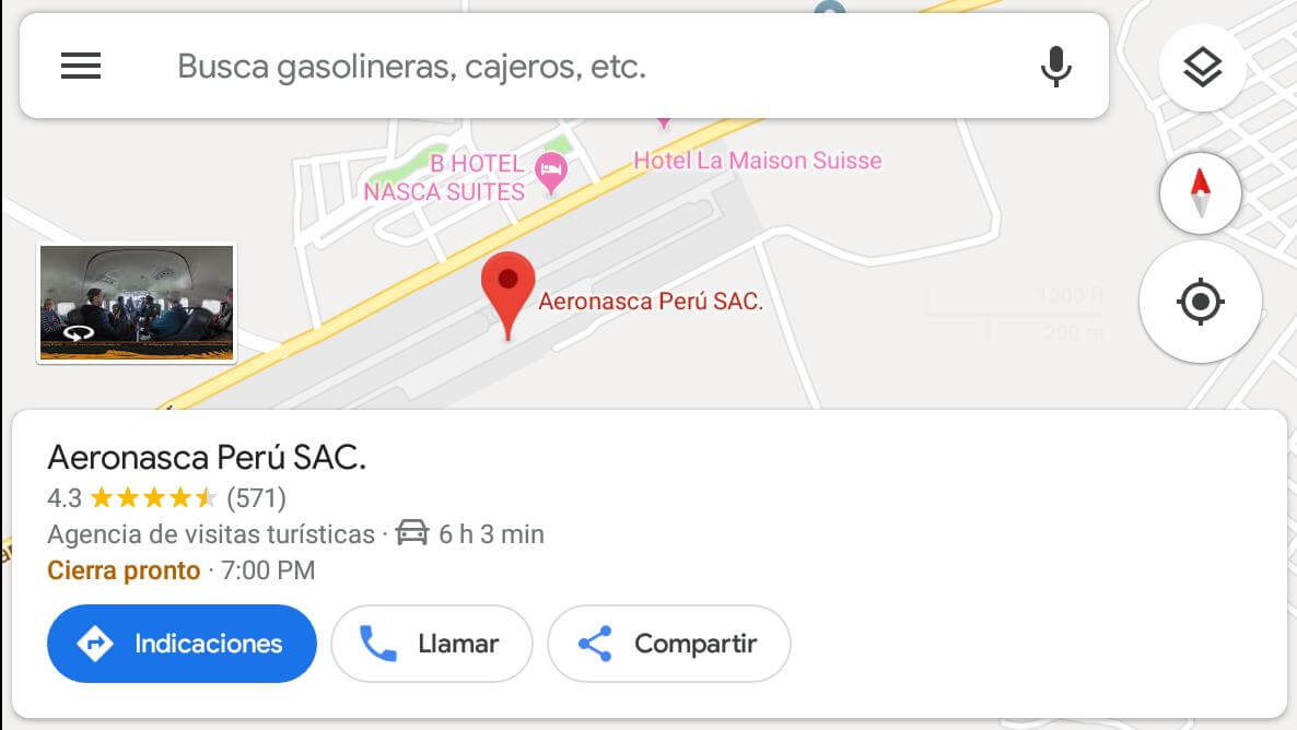 Cómo llegar al Aeropuerto Maria Reiche en Nazca Cómo pedir indicaciones en Google Maps en Movil