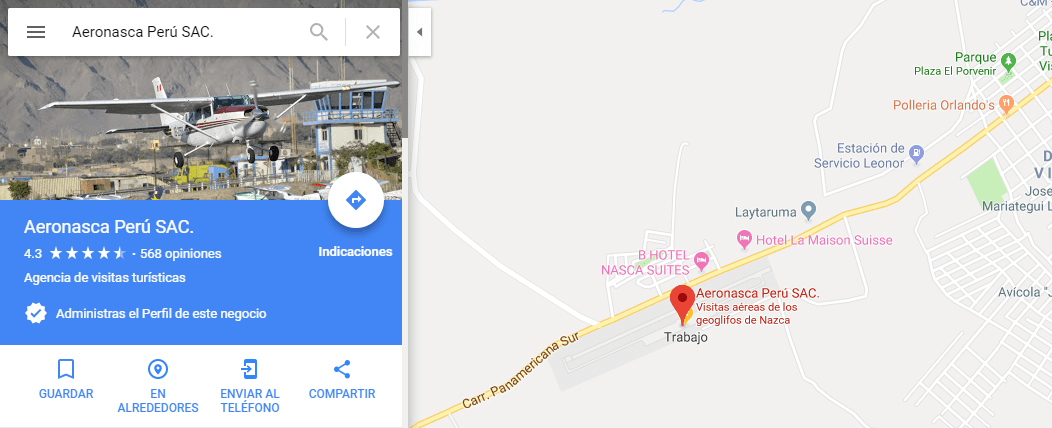 Cómo llegar al Aeropuerto Maria Reiche en Nazca Cómo pedir indicaciones en Google Maps